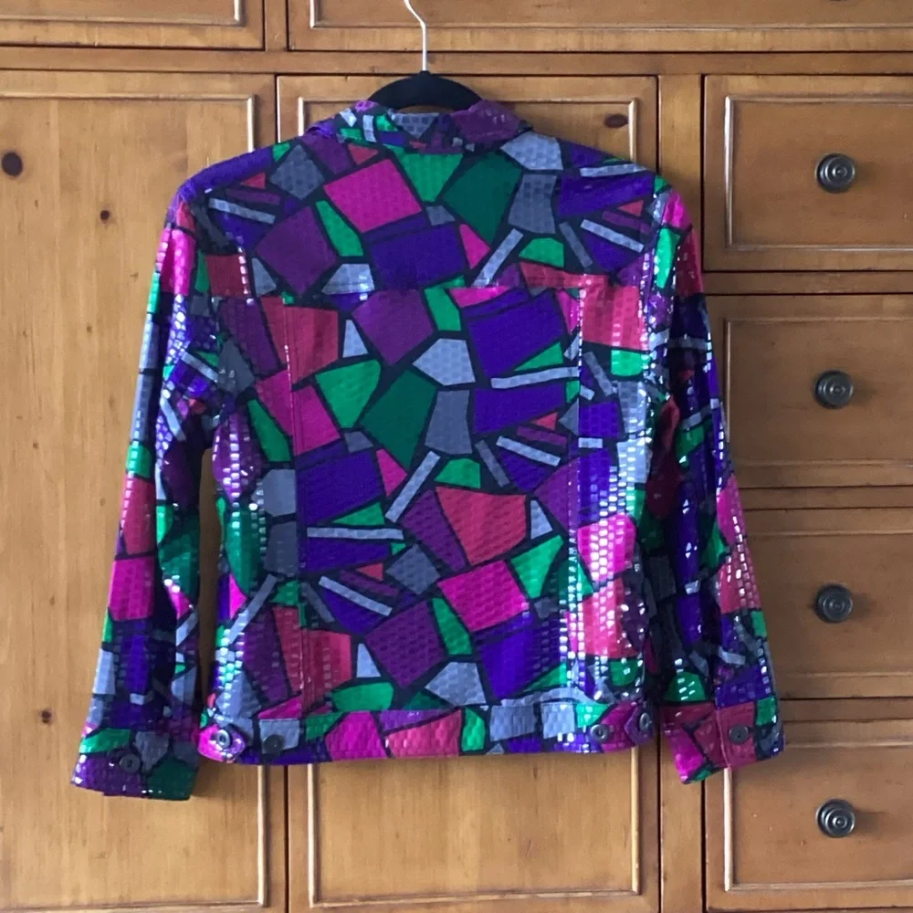 Ruby Rd Multi Colored (Jean Style) Jacket Woman’s Size 8 - Picture 2 of 5